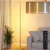 Hzitcigm Lampada da Terra LED Dorata con Telecomando, 2700-6500 K | Piantana con Luce Regolabile e Memoria Solo Dopo lo Spegnimento con il Telecomando; per Soggiorno, Camera e Ufficio
