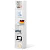 Floordirekt Libreria, scaffale bianco con 6 scomparti, 24 x 30 x 158,5 cm, divisorio per cameretta dei bambini, soggiorno, ufficio e camera da letto (Delaware)