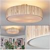 hofstein Plafoniera HOFSTEIN Foggia, lampada da soffitto in metallo/alghe/tessuto/plastica nichel opaco/naturale/beige/bianco, moderna (Ø 50 cm), E27, sala pranzo, soggiorno, camera letto, cucina