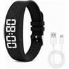 RJLLKD Bracciale con Allarme a Vibrazione, Braccialetto con Vibrazioni Fino a 8 Allarmi Sveglia Silenziosa da Polso per Adulti e Bambini per Promemoria Farmaci, Lavoro, Sonno e Sport Braccialo Sveglia