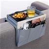 Cysocool Organizzatore di divano supporto vassoio borsa portaoggetti bracciolo divano con porta bicchiere, appeso bracciolo con tasche Organizzatore divano poltrona caddy per rivista telecomando TV DVD libro