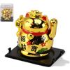 Cyrank Gatto Che Fa Cenno Portafortuna, Maneki Neko Giapponese Gatto Fortunato Che Agita Il Braccio Simpatico Gatto Cinese Piccolo Gatto Che Agita Solare Per La Decorazione Dell'auto Domestica(Oro)