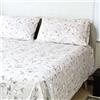 Zucchi - Set Lenzuola Matrimoniale Cotone 175x200 cm - Sotto con Angoli, Lenzuolo Sopra e 2 Federe - Iole 4M