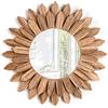 Emfogoo Boho Specchio da Parete, Decorazioni Casa Specchio da Parete Legno, 12 inch Specchio Ingresso da Appendere Rotondo Decorazioni per Camera da Letto e Soggiorno, Idee Regalo (Marrone vintage)