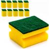 Holyhome Spugne Cucina Abrasive Alta Densità con Grip | Set 50 Pezzi 8x6x4cm | Spugna Doppia Faccia, Paglietta Verde, Lavare Piatti, Pentole, Stoviglie