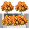 Laelfe 4 Pezzi Gerani Finti da Esterno (Arancione) | Fiori Finti Artificiali Geranio per Autunnale Esterno Balcone Patio Cimitero Sospensione di Fioriere Decorazione per Tavolo