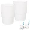 Dokeno 2 Pezzi Bicchiere di Vetro di Ricambio per Portaspazzolino da Parete, Riutilizzabili Tazze per Collutorio (Glassata)