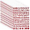 JIUSHIFANG 1356 pezzi/12 fogli con lettere glitterate (13 mm), autoadesivi con alfabeto e numeri, adesivi fai da te per scrapbooking, abbellimento, biglietto di compleanno (rosso)
