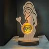 Bykiyevm Lampada fotografica ad ultrasuoni personalizzata,Palla fotografica di cristallo personalizzata 3D,Cornici in legno ad ultrasuoni,Luce notturna a led personalizzata,Primo ricordo del bambino