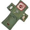 Generic Santuario tascabile con cro-ss argento incluso all'interno, ricordo della fede spirituale, accessorio decorativo religioso, sacchetto di preghiera in tessuto, 22 x 8 cm, verde, uso domestico in chiesa