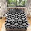 Generic Lenzuola Matrimoniali con Angoli Teschio nero horror Lenzuolo con Angoli 160x200 cm Microfibra Tessuto Morbido e Lavabile in Lavatrice per Letto con Materasso fino a 30cm