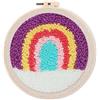 Figured'Art Punch Needle Kit completo per adulti e bambini - Arcobaleno pastello - Perfetto per principianti. Kit pronto da ricamare misura 20x20cm con telaio circolare