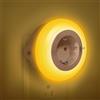 Bowfar Luce Notturna con Sensore Crepuscolare, Ambra Lampada Notturna a LED per bambini, Presa Elettrica, Luminosità Regolabile Luci Notturne per Corridoio, Scale, Camera da Letto, Soggiorno