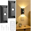 AUAUY 2PZ Lampada da Parete a Batteria, con Sensore di Movimento, 3 Colori | Batteria da 4000 mAh, Lampada da Parete Adesiva, con Telecomando, per Scale, Bagno, Corridoio