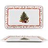 ARCA, Vassoio Albero in Porcellana, con Decorazione Natalizia Albero di Natale, Resistente e Duraturo, Ideale per la Tavola, Idea Regalo Natale, 27x16 cm