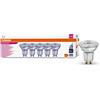 OSRAM Lampade a LED con attacco GU10, risparmio energetico, lunga durata 15.000 H, angolo di diffusione 36°, luce bianca calda, PAR16 50 36° 4.3W/3000K GU10, confezione da 5