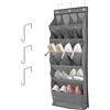 LJEC Organizer sopra la porta per scarpe, 20 griglie, organizer da appendere alla porta, organizer da appendere per cappelli, biancheria intima, camera da letto, bagno, grigio, grande