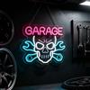 soulglass Insegna al neon a LED con teschio personalizzato, decorazione da parete per negozi meccanici, luce a sospensione alimentata tramite USB, per negozi di riparazioni auto e grotta degli uomini