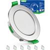 HOMEOW Faretti LED da Incasso per Cartongesso Nichel 4W, Foro 55-68mm | 29mm Ultrasottili, IP44 Faretti Led Soffitto, Regolabile Calda 2700K Neutro 4000K Freddo 6000K, Set di 6