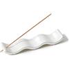 GZLZJM Porta Incenso Per Bastoncini, Bruciatore Di Incenso Ceramica Onda | Porta Incenso In Ceramica,Portaincenso Ceramica Bianco,Adatto Per Meditazione, Yoga, Aromaterapia E Uso Domestico