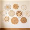 Generico Cesto Murale Intrecciato a Mano,Intrecciato a Mano Boho Fibra Rustico Sottopiatto | Set di 9 Cesti Intrecciati per Parete | per Soggiorno Camera Cucina Studio Ufficio Dormitorio Appartamento Casa