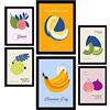 Nacnic Set di 6 poster di Cibo e Nutrizione. Frutta Tropicale. Natura e Nutrizione Poster per Interior Design e Decorazione. A3 & A4, senza cornici.