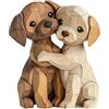 Gansdnek Decorazione in Legno per Cani, Statuine Piatte in Legno 2D Raffiguranti Cani, 2D Sculture in Legno, Regalo per Coppie, per Uffici, Scaffali, Decorazioni per il Salotto