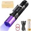 LIGHTFE Black Light UV Flashlight 365nm Blacklight UV301D with LG LED Source,Black Filter Lens, Max.3000mW high Power for Resin Glue Curing Light, Rocks and Mineral Glowing,A/C Leak Detector