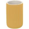 Generico Accessori Bagno in Ceramica Linea Color Giallo Soft-Touch - Set Bagno Moderno con Design Cannettato, Varianti Dispenser Sapone, Portaspazzolino e Portascopino WC (Portaspazzolino)