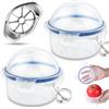 cersaty 2 Pz Apfelbox Contenitori per Frutta,Apfeldose Contenitori Ermetici | 9.5 x 10cm per Alimenti per Arancia, Uva, Mele, Snack con 1 Tagliapele in Acciaio Inox