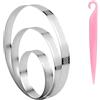 JRSHIRLEYLTD 3 Pezzi di Set di Anelli per Dolci Rotondi, Diametri 10/15/20 cm, Anelli per Torte in Acciaio Inox, Anelli da Forno con Fori, Altezza 2 cm, per Pasticceria, Mousse al Cioccolato, Muffin