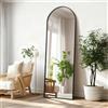 HLFMVWE - Specchio a figura intera ad arco di 119,4 x 61 cm, specchio murale con cornice in lega di alluminio, specchio integrale per camera da letto, soggiorno, dormitorio, ingresso, colore nero