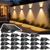 Delaiglow Lampada Solare da Esterno Up & Down Set da 20 Luci Solari da Esterno Bianco Caldo 3000K Faretti Solari a LED da Esterno 1000 mAh Applique Impermeabile IP67 Per Parete Giardino Terrazzo
