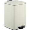 Relaxdays Pattumiera a Pedale da Cucina, Cestino Rifiuti da 20 L, Cestello Interno Rimovibile, Sacchetto, Ferro, Beige