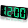 Sarsumir Sveglia Digitale da Comodino, Sveglia da Comodino Bambini con Tempo Data Temperatura Snooze Luminosità Regolabile Orologio Digitale da Tavolo Carica USB e Batteria, Verde
