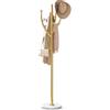 Yorbay Appendiabiti Albero Acciaio Inox: Base in Marmo, 9 Ganci (Oro) | Struttura Autoportante Salvaspazio per Cappotti Borse Cappelli Sciarpe - Metallo Resistente per Ingresso Camera da Letto