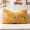 Artscope 1 Pezzi Zucca Federe in Lana Corta Velluto Copricuscini Morbido Decorativo autunnale Fodere per Cuscino Lusso Stile per Divano Camera da Letto Carina Zucca Oro 30x50 cm
