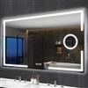 S'bagno 120x70cm Specchio-Bagno-con-Luce, Ingrandimento 5X, Alluminio | Specchio-Bagno-Retroilluminato-LED, Antifog, 3 Colori, Dimmerabile, Memoria, HD Temperato, Impermeabile IP44
