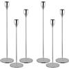 Pesonlook Set di 6 portacandele in argento per candele coniche, portacandele da 1,9 cm, per matrimonio, soggiorno, sala da pranzo, colore: argento