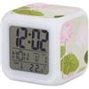Fabulous Sveglia a cubo luminoso bianco - Ninfea Illustrazione Minimalista Natura Moderna Art Design - 7,8 x 7,8 x 7,8 cm - Retro illuminazione multicolore LED