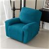 Odot 1/2/3 Posti Jacquard Copripoltrona Relax Reclinabile,Antiscivolo Elasticità Elettrica Copripoltrona,Copri Poltrona Relax con Tasche Laterali,Poltrona Reclinabile (Blu Ottanio,1 posto)