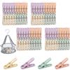 GZRXIOUS 80 mollette da bucato con cestino, pinze per biancheria | mollette colorate antivento, clip per frangivento, mollette senza impronte, per fili e grucce