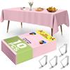 YSOOUA Tovaglia Usa e Getta 10 pezzi Tovaglie Rosa 137 x 274 cm Tovaglia Antimacchia con Fermatovaglia per Tavolo da Buffet, Feste, Cena, Matrimonio, Anniversario e Altro