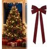 YUDANSI Raddoppiare Fiocco Velluto Bordeaux, 14pc Fiocchi Albero di Natale | 13 X 26cm Grande Fiocco Natale Decorazioni Con Chiusure Torsione, Fiocco per Auto, Christmas, Compleanno, Festa, Matrimonio