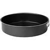 Pentalux Tortiera tonda con bordo alto PENTALUX in alluminio professionale con anello, diametro 22 cm, linea BLACK antiaderente