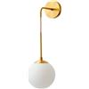 Jadssox globo di vetro applique da parete oro riparo della parete apparecchio di illuminazione comodino testiera applique palla di vetro bianco lampada da parete moderna appesa luci da parete per sogg