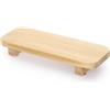 OGANAZI Vassoio in legno con piedini, piccolo vassoio decorativo colore legno, vassoio decorativo versatile per cosmetici, gioielli, gel doccia, sapone per mani, candela profumata, scatola per