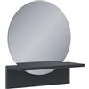 Vicco Specchio bagno Elyra, Nero, 40 x 47.5 cm | con ripiano, adatto per il montaggio a parete in bagno e in ambienti abitativi