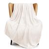 Exclusivo Mezcla Coperta in Pile, Leggero, Morbido et Soffice, 130x170 cm | Copriletto Reversibile Multiuso, Lavabile in Lavatrice, Tutte le stagioni, All'aperto, Avorio
