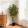 OPULENTHOME 150 cm Grande Limone Artificiale Realistico con Limone e Vaso Nero | Pianta artificiale interna con multi ramo e fogliame, senza manutenzione, albero artificiale decorativo per soggiorno